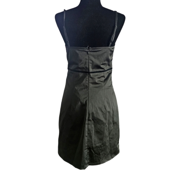 Jacob Connection Stretch Satin crossover front little black dress size 7/8 - Picture 10 of 12